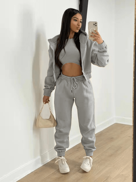 Casual set Gray / S Bella – Casual driedelig set Mykozo