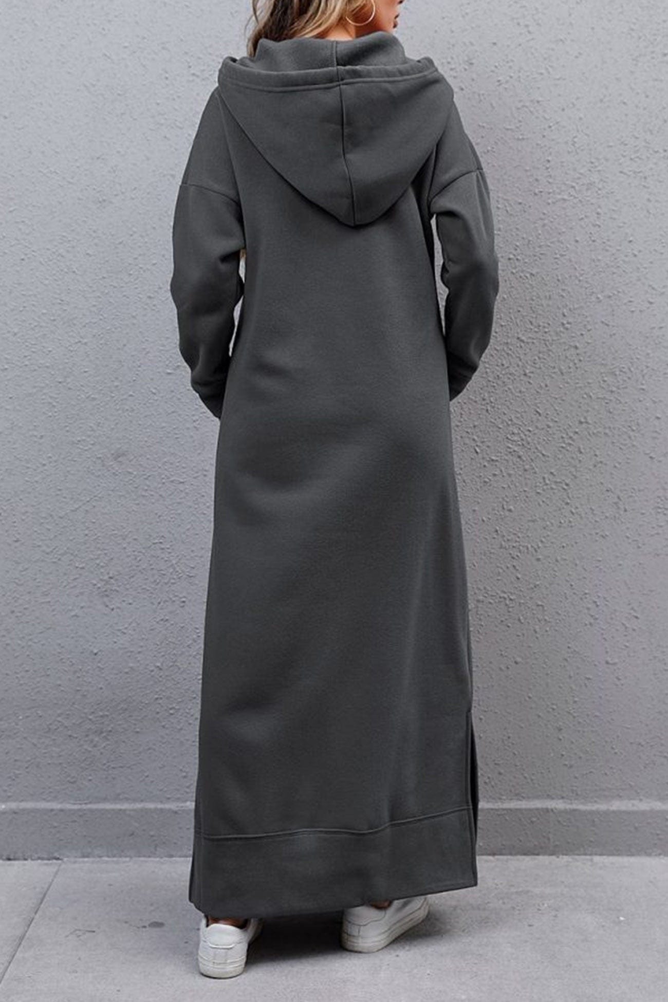 Midi dresses Donker Grijs / 4XL Berdina | Elegante Hoodie-jurk met zakken Mykozo