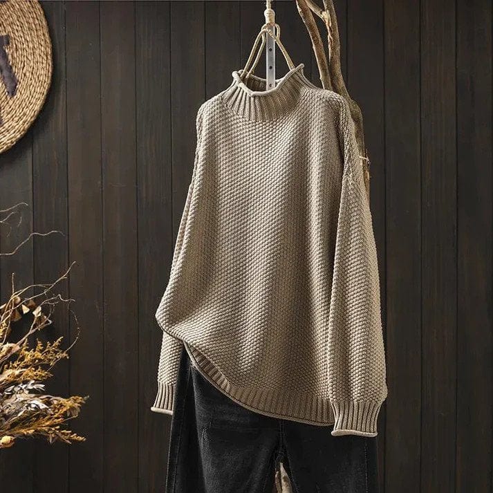 Sweater Khaki / 1 Maat Brielle | Comfy Trui met volle mouwen Mykozo