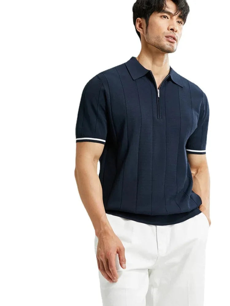 Polo Shirt BUSCAS - Zipped Polo Shirt Heren Mykozo