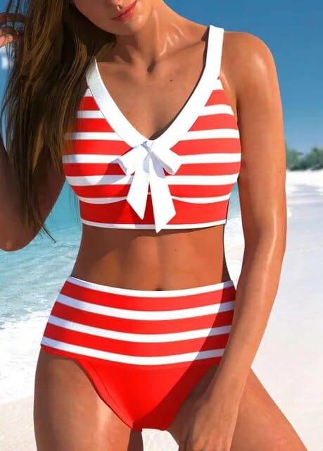 677 Rood / XS Cara® | Stijlvolle gestreepte bikini Mykozo