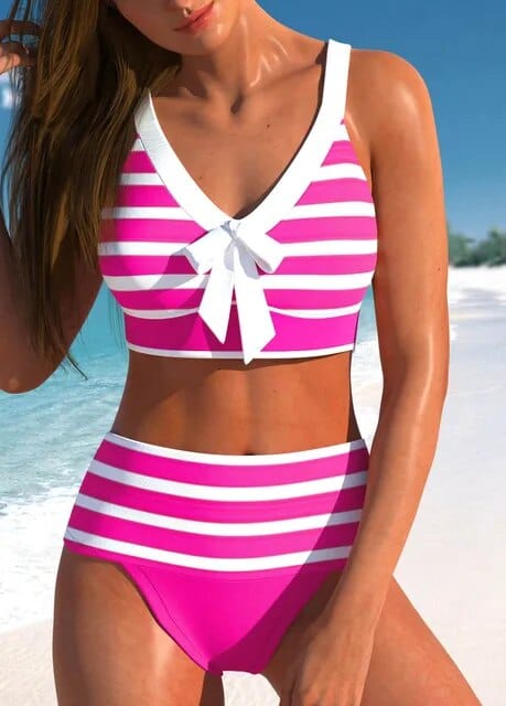 677 Roze / XS Cara® | Stijlvolle gestreepte bikini Mykozo