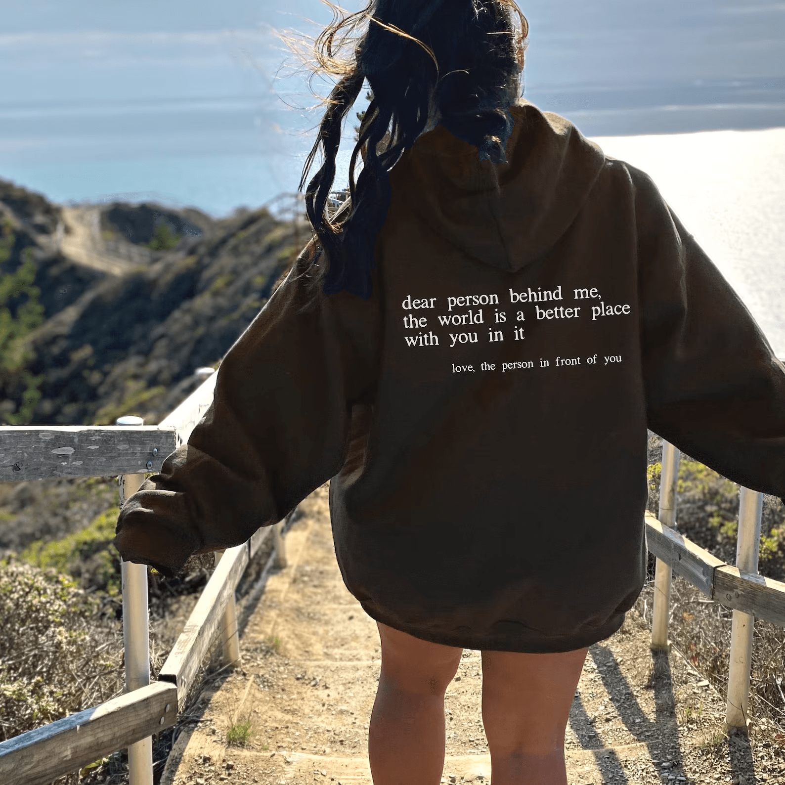 Hoodie 'Dear Person Behind Me' - Positiviteits Hoodie Mykozo