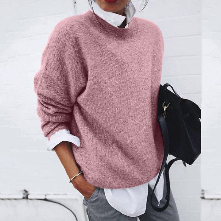 Roze / S Delius | Comfy zachte en warme trui Mykozo