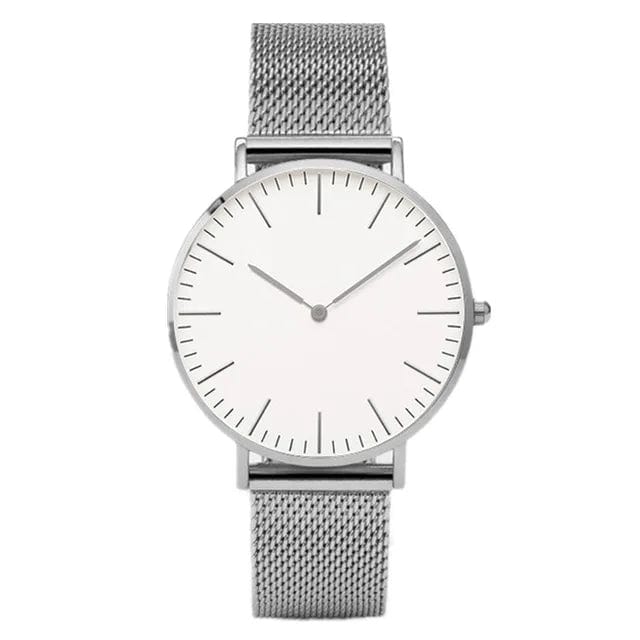 Zilver (Witte Wijzerplaat) ELITE - Luxe Milano Horloge Mykozo