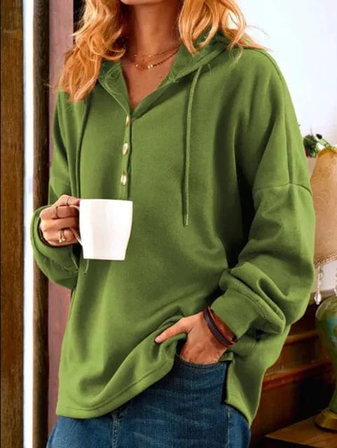 Groen / S Evi - Dames Knoop Sweatshirt Mykozo