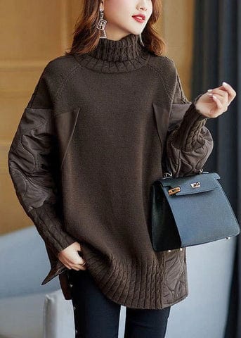 Bruin / S Felicia | Elegante Turtleneck nitted sweater Mykozo