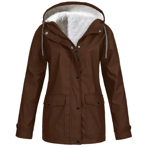 Coats & Jackets Bruin / S Hanne | Elegante outdoorjas met capuchon Mykozo