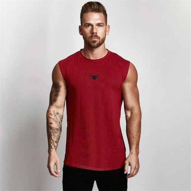 Tank Top Red / M Heren Compressie Sport Tanktop Mykozo