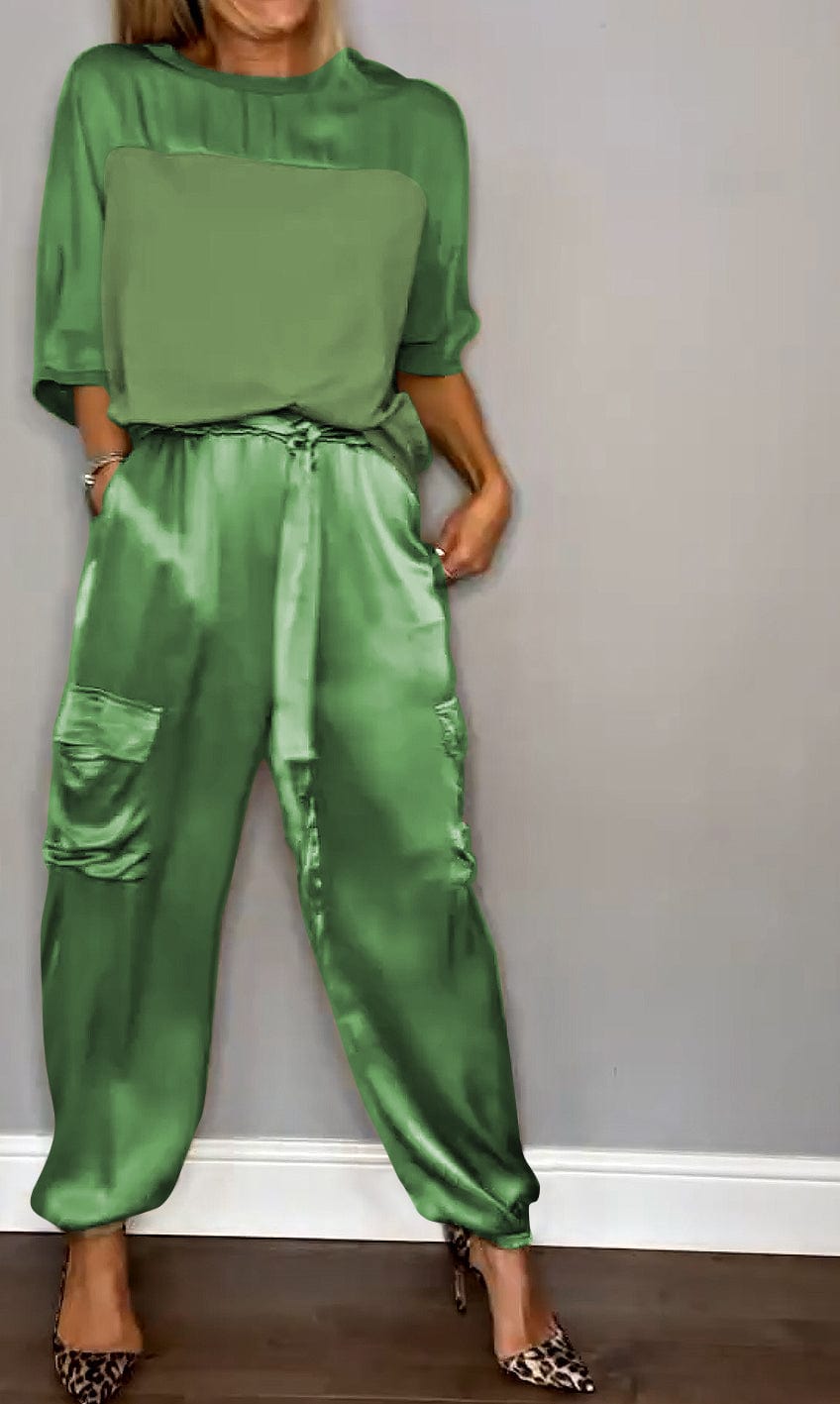 Casual set Groen / S Inge | Elegante & Stijlvolle Dames Set Mykozo