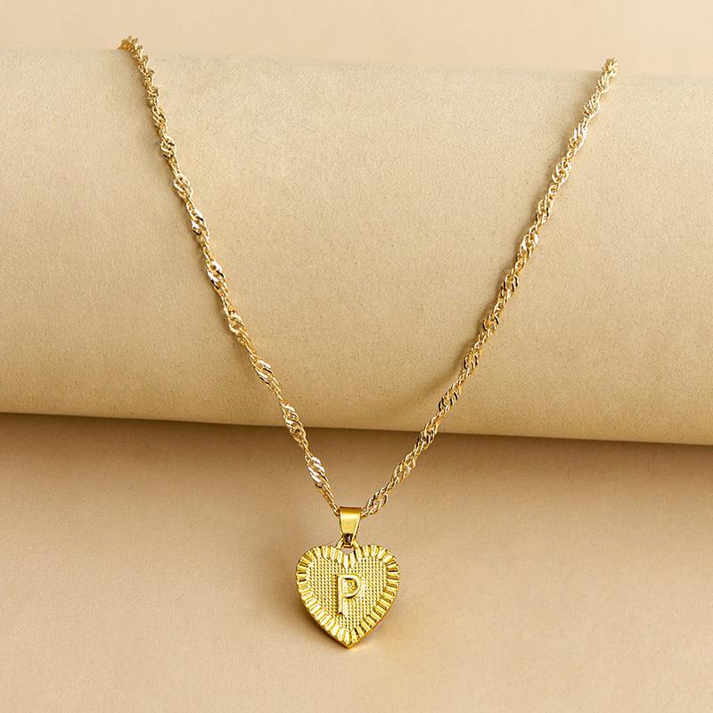 Ketting Gold / P Isabelle - Initiaal Hart Hanger Ketting Mykozo