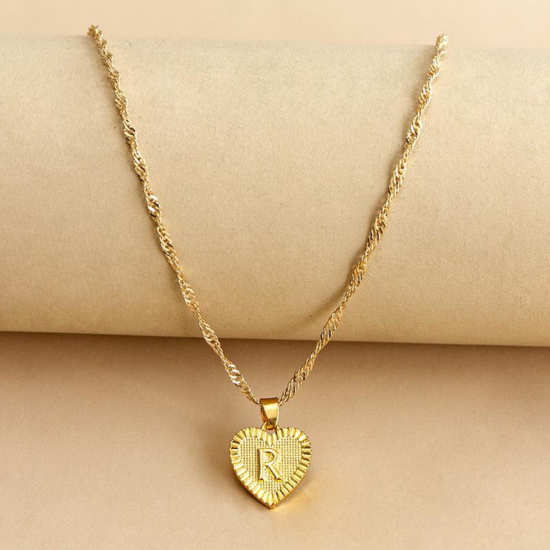 Ketting Gold / R Isabelle - Initiaal Hart Hanger Ketting Mykozo