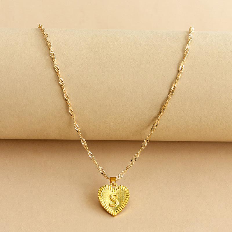 Ketting Gold / S Isabelle - Initiaal Hart Hanger Ketting Mykozo