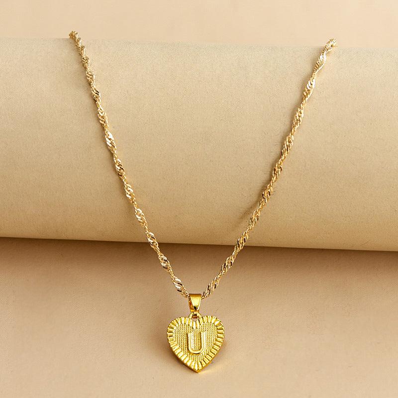 Ketting Gold / U Isabelle - Initiaal Hart Hanger Ketting Mykozo