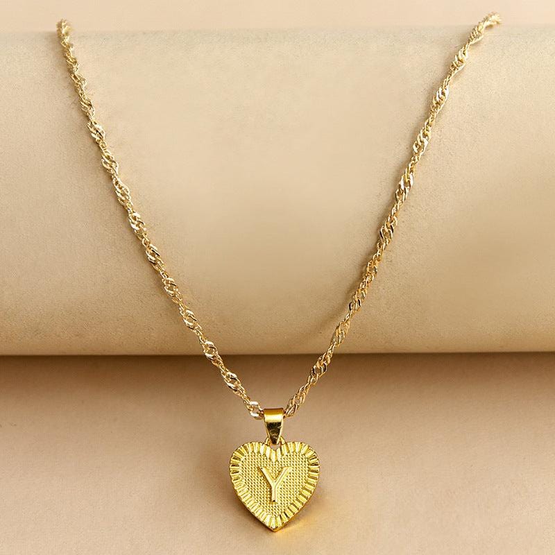 Ketting Gold / Y Isabelle - Initiaal Hart Hanger Ketting Mykozo