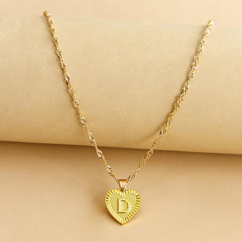 Ketting Gold / D Isabelle - Initiaal Hart Hanger Ketting Mykozo