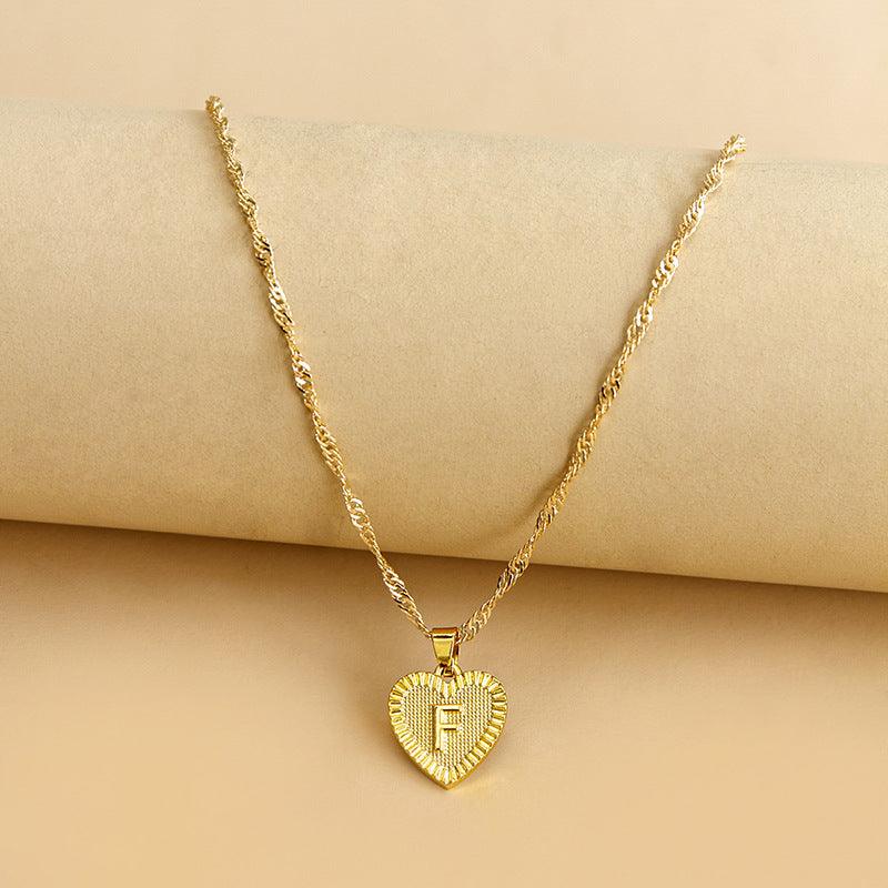 Ketting Gold / F Isabelle - Initiaal Hart Hanger Ketting Mykozo