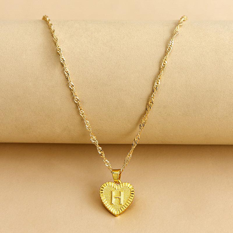 Ketting Gold / H Isabelle - Initiaal Hart Hanger Ketting Mykozo