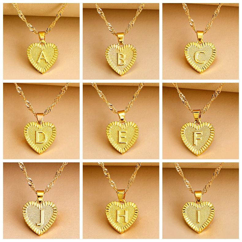 Ketting Gold / W Isabelle - Initiaal Hart Hanger Ketting Mykozo