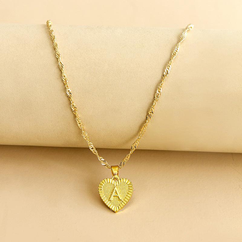 Ketting Gold / A Isabelle - Initiaal Hart Hanger Ketting Mykozo