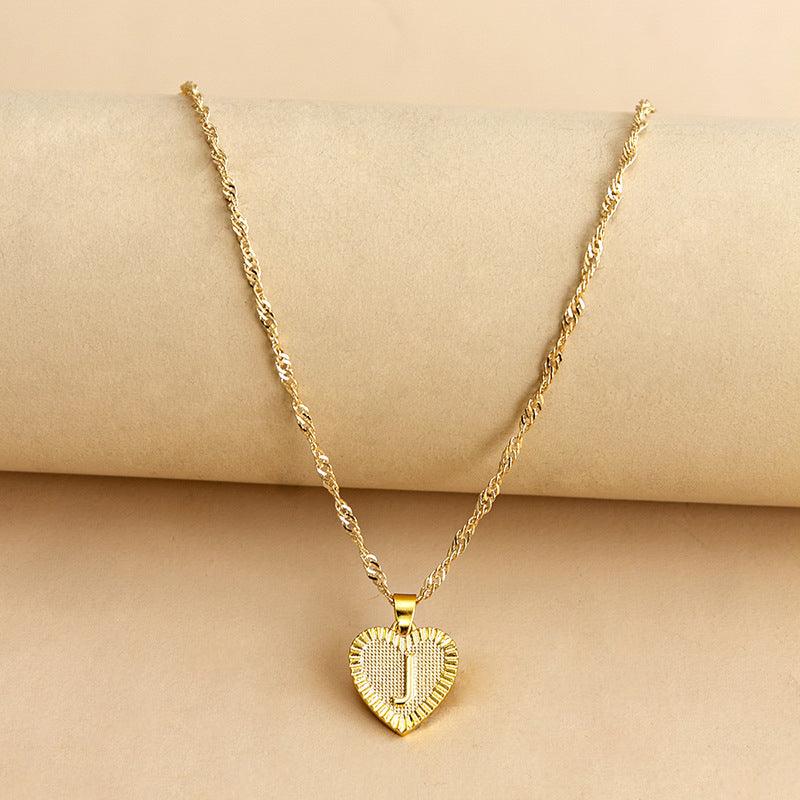 Ketting Gold / J Isabelle - Initiaal Hart Hanger Ketting Mykozo