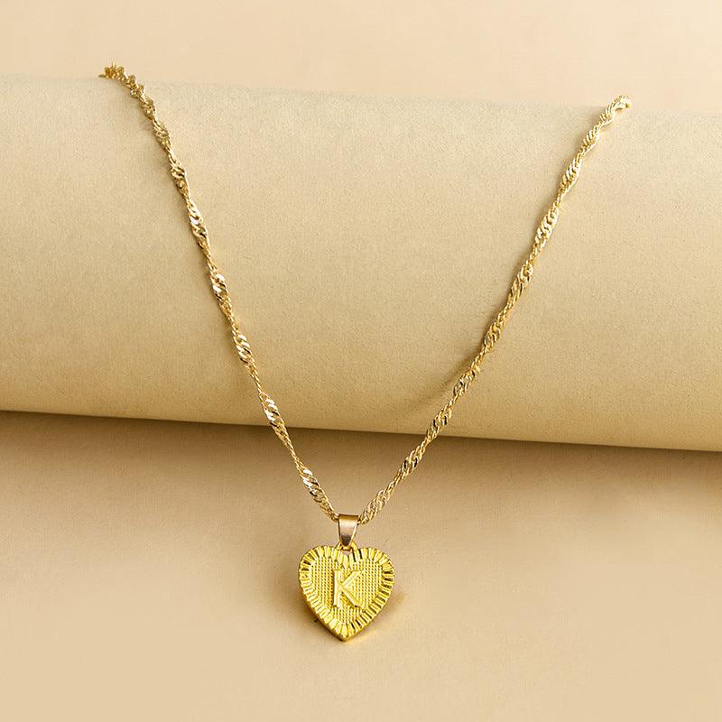 Ketting Gold / K Isabelle - Initiaal Hart Hanger Ketting Mykozo