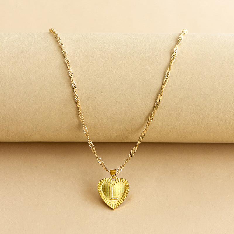 Ketting Gold / L Isabelle - Initiaal Hart Hanger Ketting Mykozo