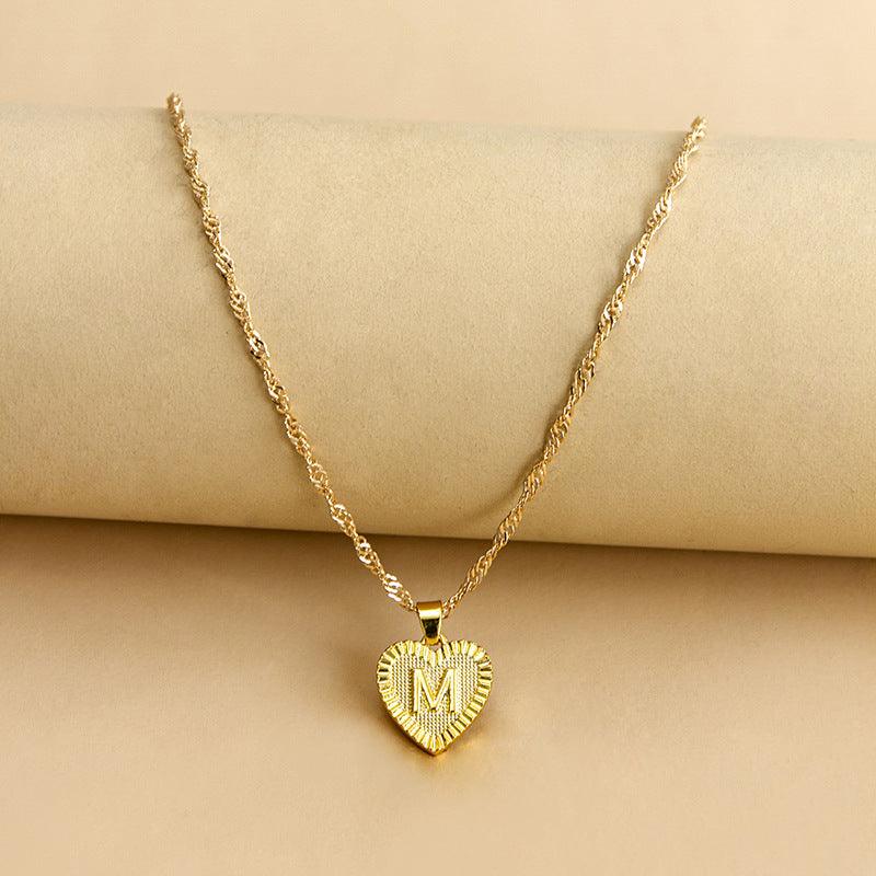 Ketting Gold / M Isabelle - Initiaal Hart Hanger Ketting Mykozo