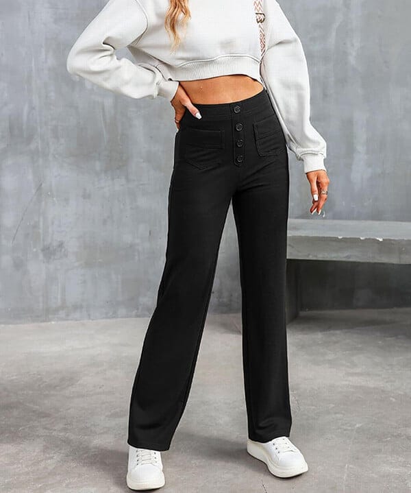 IVY - High-Waisted Elastische Casual Broek Mykozo