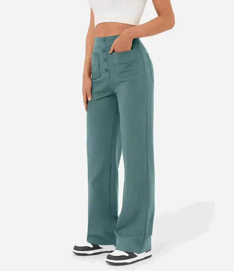 IVY - High-Waisted Elastische Casual Broek Mykozo