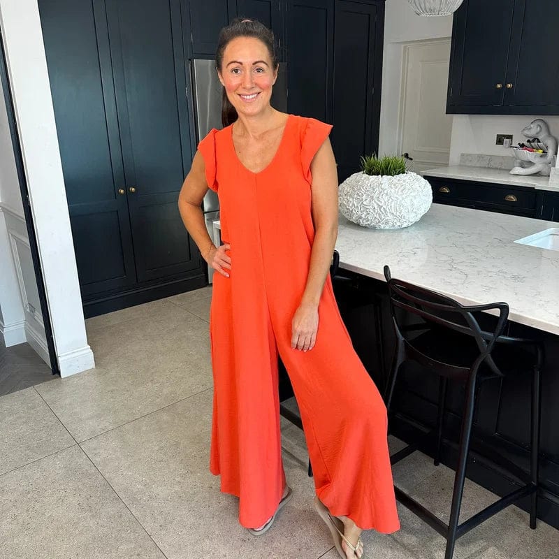 Oranje / S Jasmyn | Comfy Mouwen minder zomer jumpsuit Mykozo