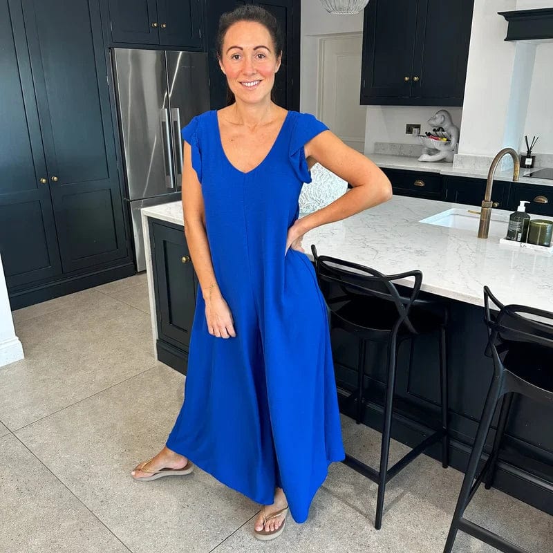 Blauw / S Jasmyn | Comfy Mouwen minder zomer jumpsuit Mykozo