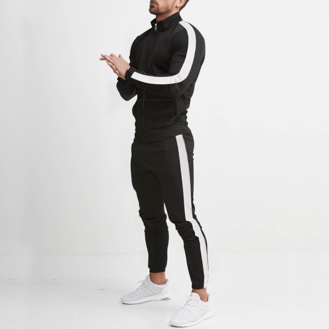 TRAININGSPAK M / Zwart JOGGO - Tweedelige luxe joggingset voor heren Mykozo