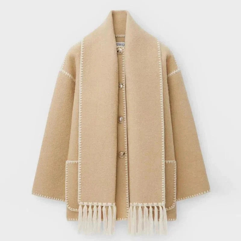 Beige / S Jolie | Comfy winterjas met volle mouwen Mykozo