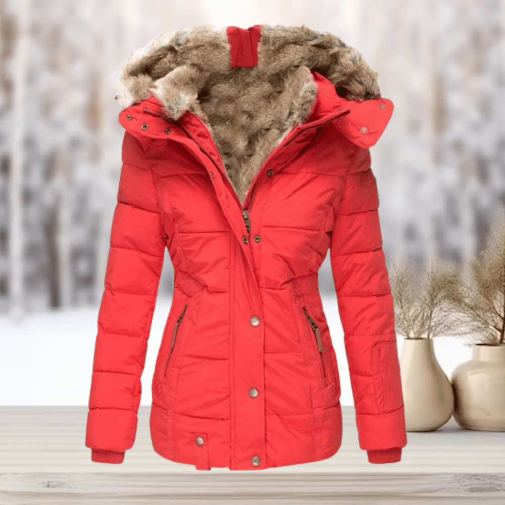 Coats & Jackets Rood / S Laura | Comfy winterjas met capuchon Mykozo