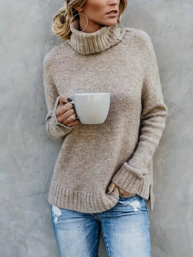 Turtleneck Bruin / S Léanne | Comfy Coltrui met volle mouwen Mykozo