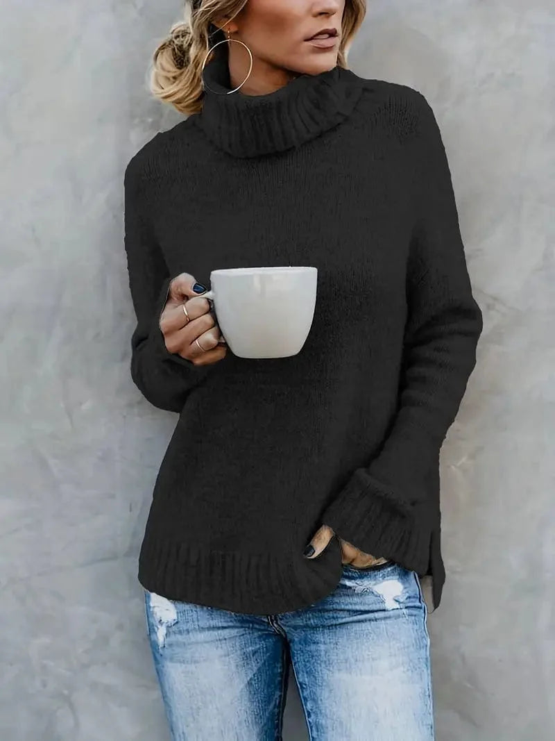 Turtleneck Zwart / S Léanne | Comfy Coltrui met volle mouwen Mykozo