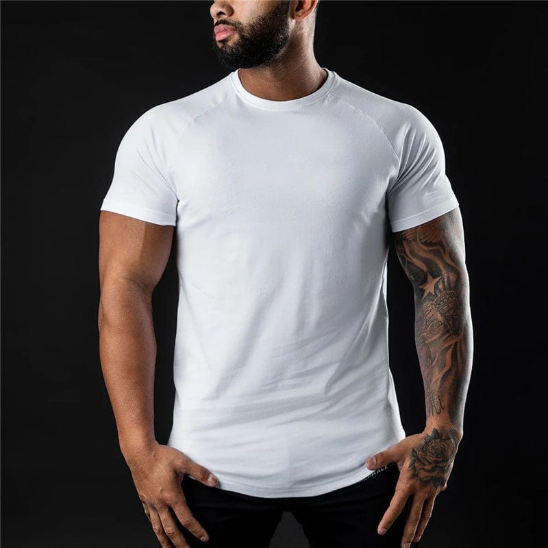 T-Shirt White / M Lucas - Ademend Korte mouw T-shirt voor Heren Mykozo