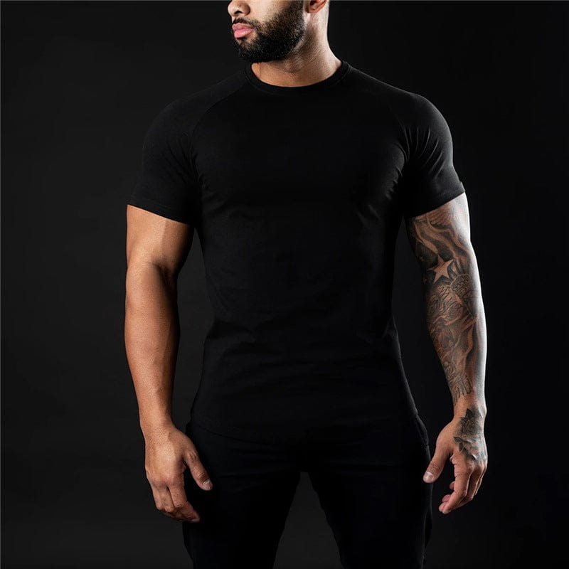 T-Shirt Black / M Lucas - Ademend Korte mouw T-shirt voor Heren Mykozo