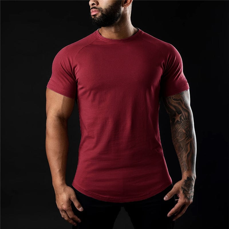 T-Shirt Burgundy / M Lucas - Ademend Korte mouw T-shirt voor Heren Mykozo