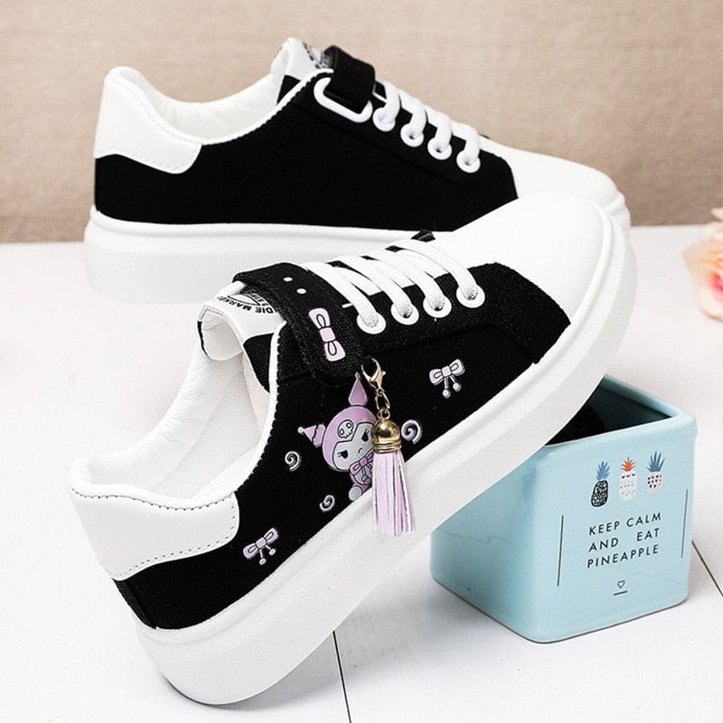 Sneakers Luna paars / 33 Luna Canvas Sneakers - Kawaii Stijl voor Alle Seizoenen Mykozo