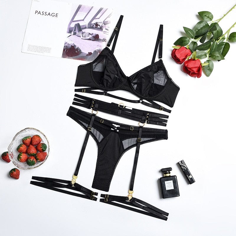 Lingerie Black / S Luna - Erotische Bilizna Lingerie Set Mykozo