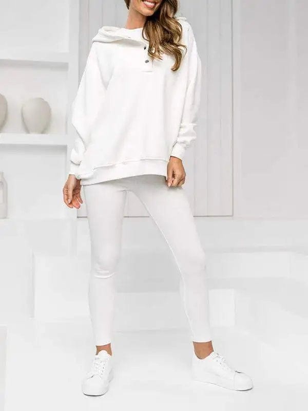 Sets Wit / Trui + Broek / S Maylin | Elegante Knusse Sweatshirts met capuchon Mykozo