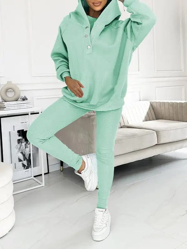 Sets Groen / Trui + Broek / S Maylin | Elegante Knusse Sweatshirts met capuchon Mykozo