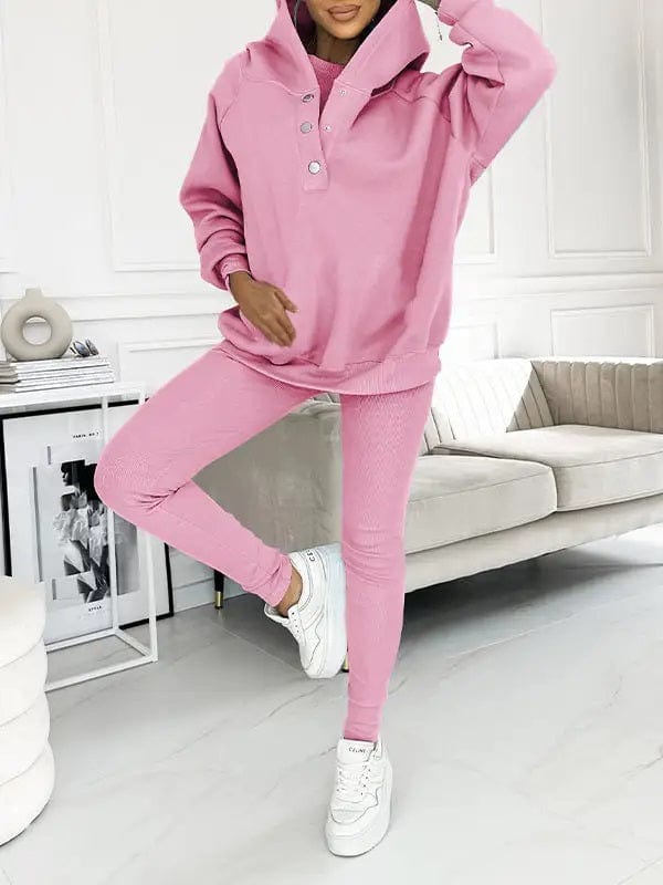 Sets Roze / Trui + Broek / S Maylin | Elegante Knusse Sweatshirts met capuchon Mykozo