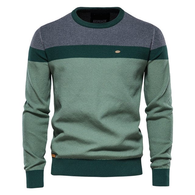 Sweater Green / XL Menno - Gesplitste Katoenen Heren Trui Mykozo