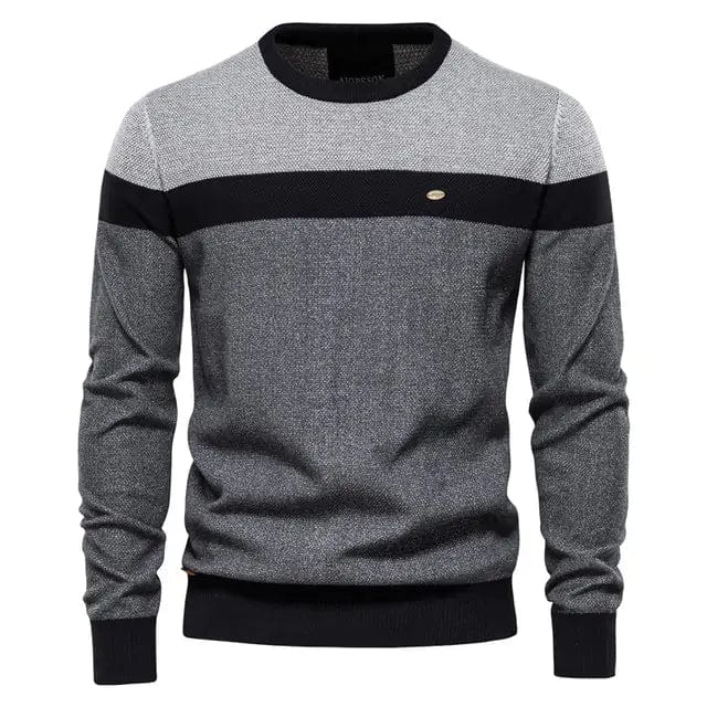 Sweater Menno - Gesplitste Katoenen Heren Trui Mykozo