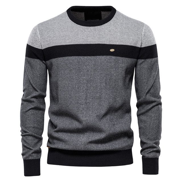 Sweater Dark Grey / L Menno - Gesplitste Katoenen Heren Trui Mykozo