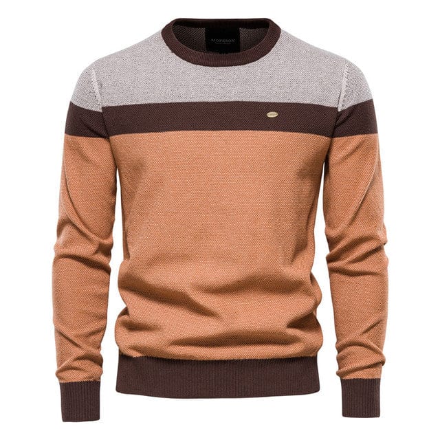 Sweater Orange / L Menno - Gesplitste Katoenen Heren Trui Mykozo