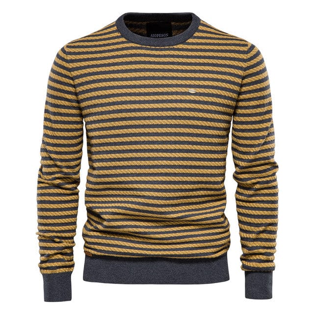 Sweater Yellow / M Menno - Gesplitste Katoenen Heren Trui Mykozo